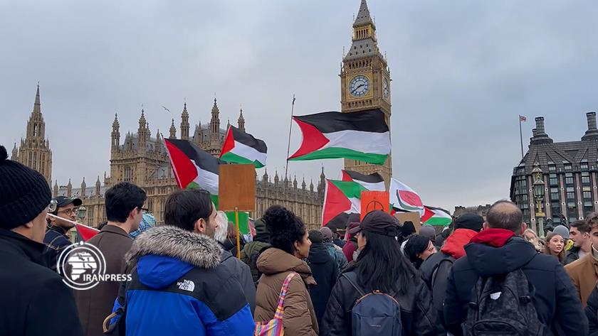 Iranpress: British physicians, health workers stage protest to support Palestinian nation